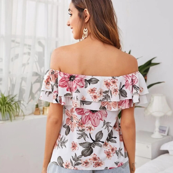 Multicolor floral pattern ruffle blouse - Picture 4 of 7